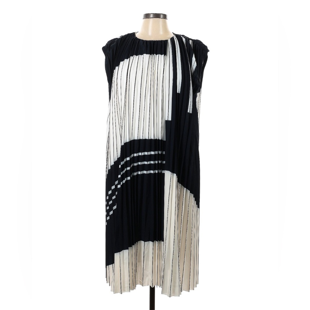 Saturday Club black and white pleated cocktail dress